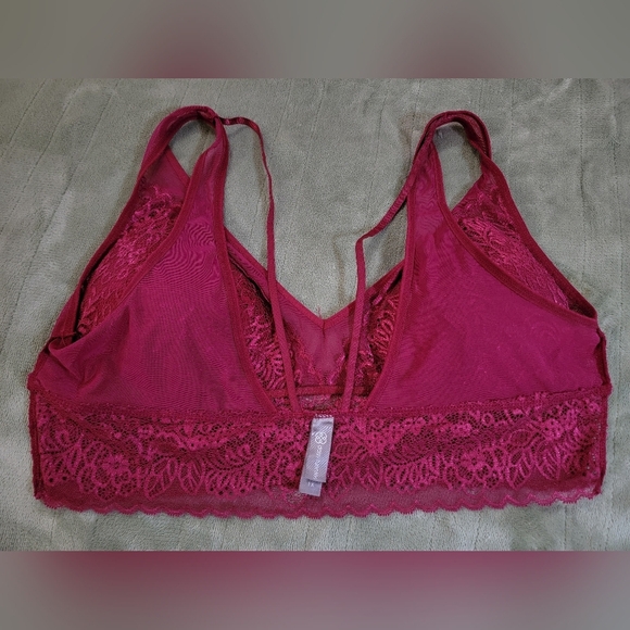 Daisy Fuentes Burgundy Lace Bralette 1X - Picture 5 of 7